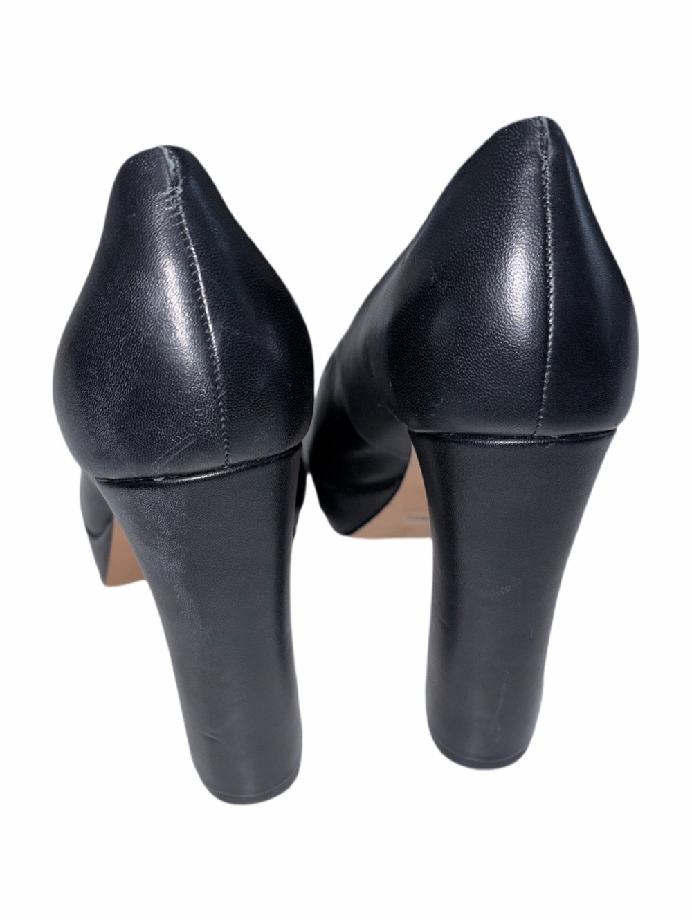 Jessica Simpson Glynis Platform Pumps Black Leather Chunky Heel Size 10 - Picture 6 of 11
